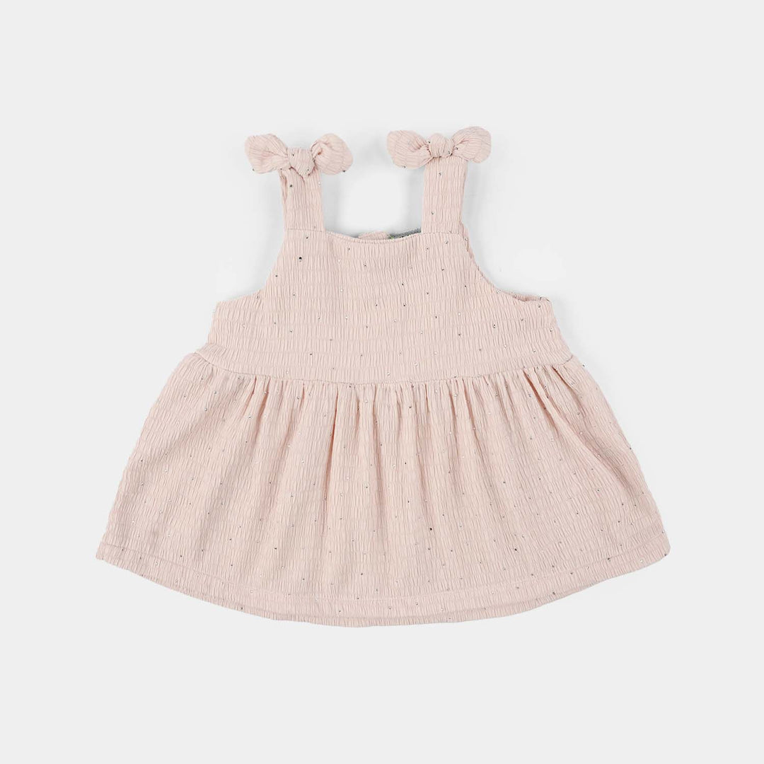 Infant Girls Poly Crinkle 2-Piece Suit (Shine Studs) - Pink