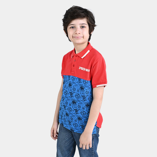 Boys Cotton PK Polo- Red