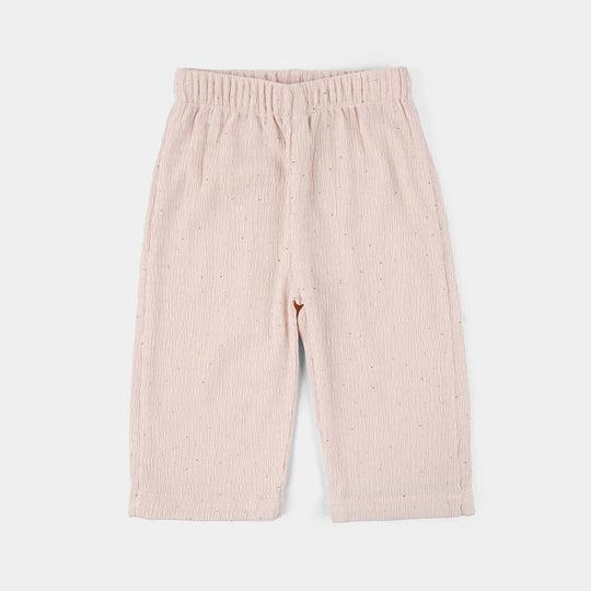 Infant Girls Poly Crinkle 2-Piece Suit (Shine Studs) - Pink