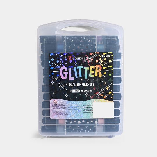 TouchLove Glitter Dual Tip Markers – 24 Pack