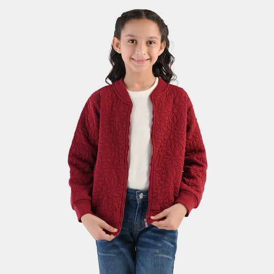 Girls Quilted Jacket Pattern-RED