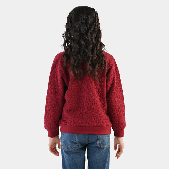Girls Quilted Jacket Pattern-RED