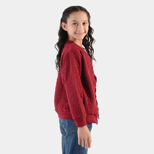 Girls Quilted Jacket Pattern-RED