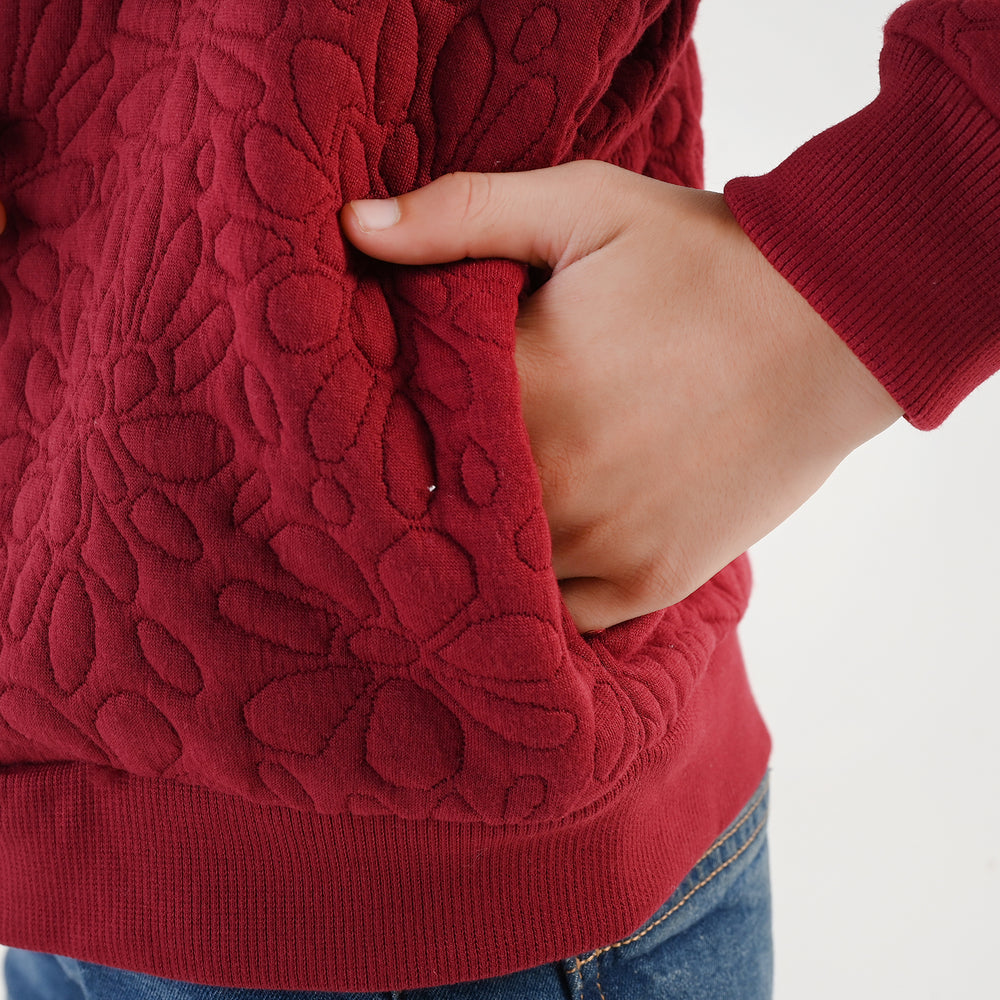 Girls Quilted Jacket Pattern-RED