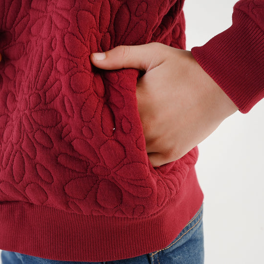Girls Quilted Jacket Pattern-RED