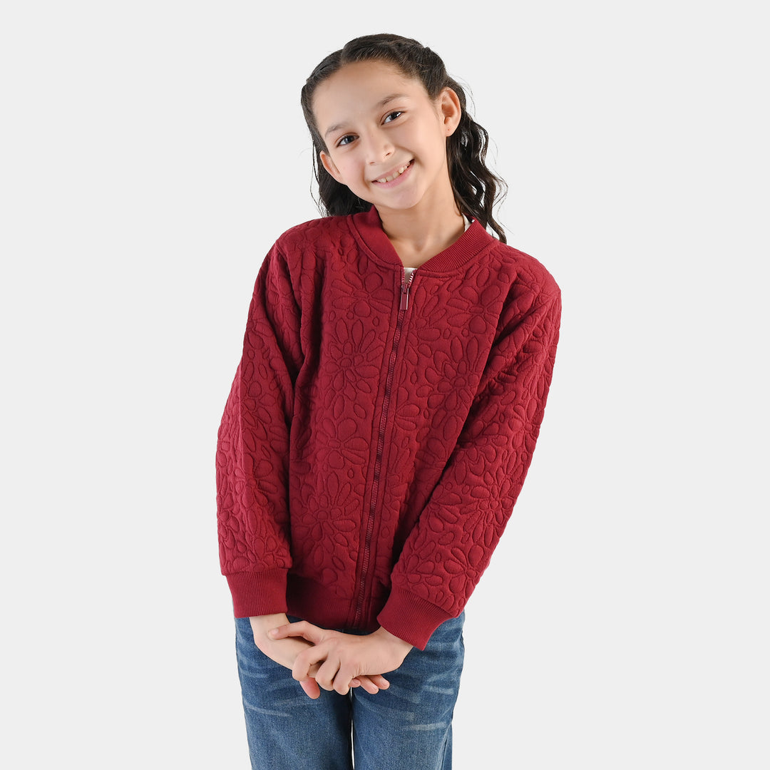 Girls Quilted Jacket Pattern-RED