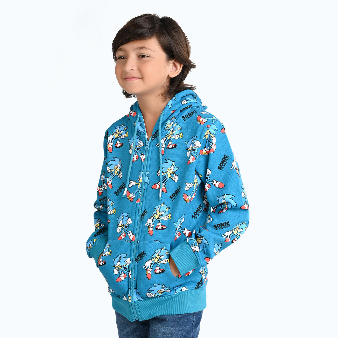 Boys Fleece Knitted Jacket Sonic-E-Blue