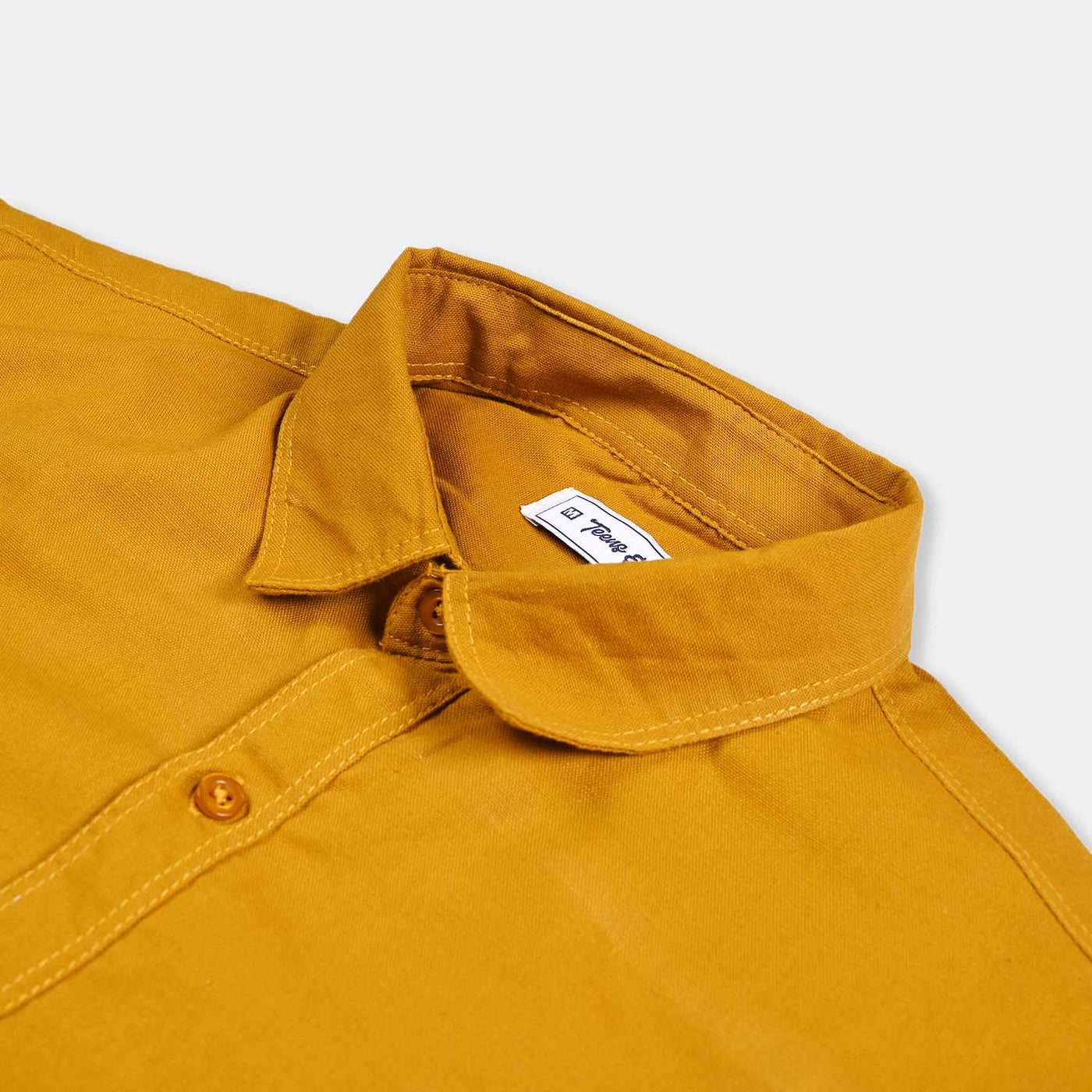 Teens Boys Cotton Casual Shirt F/S Basic-Mustard