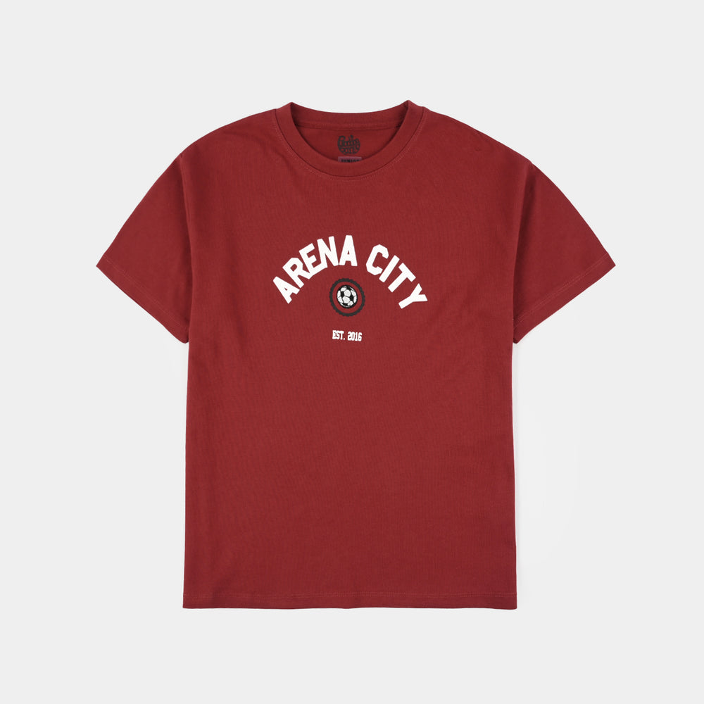 Boys Jersey/Terry T-Shirt (Arena City) - Maroon