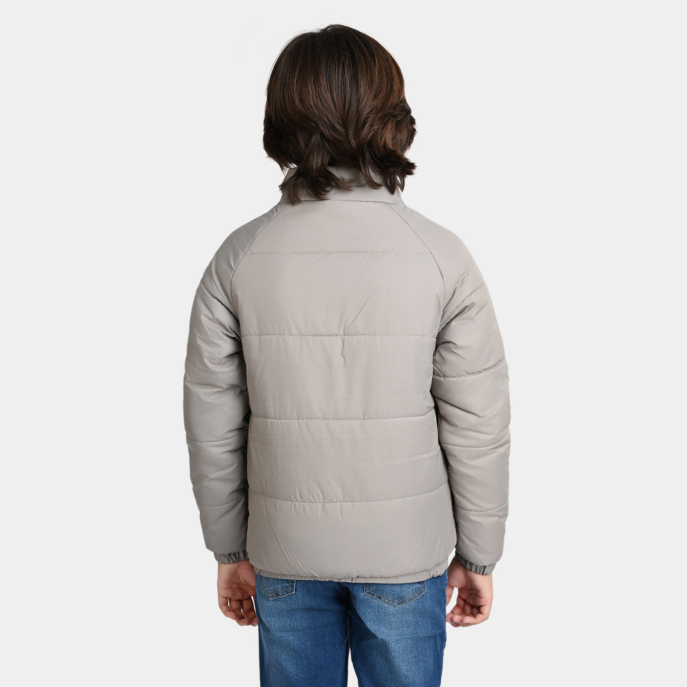 Boys Taffeta Quilted Character Jacket -Gray