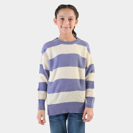 Girls Acrylic Sweater zebra
