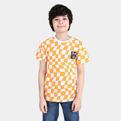 Boys Cotton Jersey T-Shirt H/S Born To Ride-Citrus