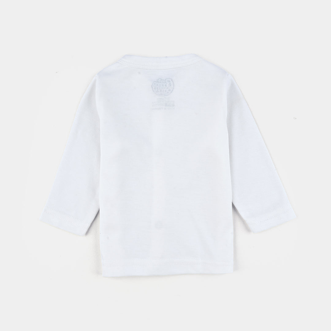Infant Baby Poly Cotton Night Suit Plain-Off White