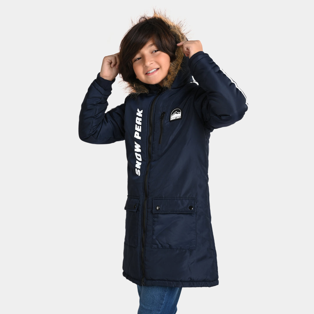 Boys Taffeta Quilted Jacket Snow Peak-NAVY