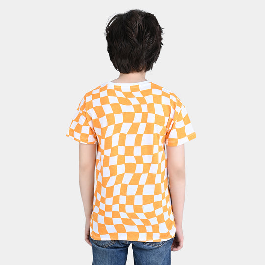 Boys Cotton Jersey T-Shirt H/S Born To Ride-Citrus