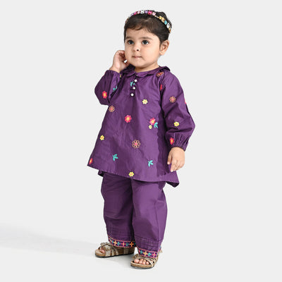 Infant Girls Cotton Poplin Co-ord Set High Tide-Purple