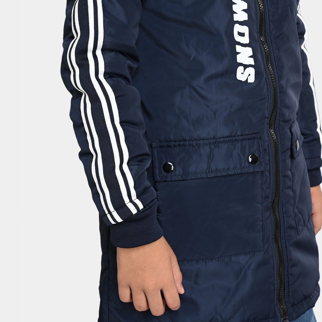 Boys Taffeta Quilted Jacket Snow Peak-NAVY