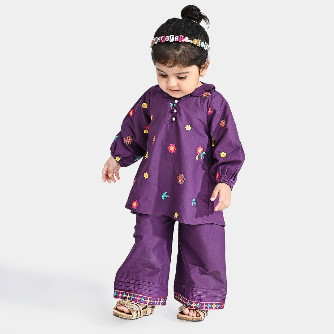 Infant Girls Cotton Poplin Co-ord Set High Tide-Purple