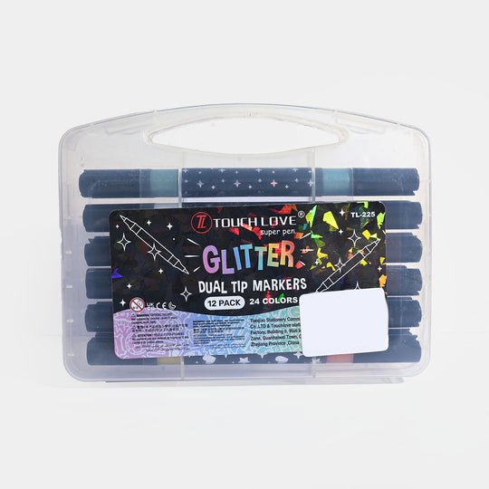 TouchLove Glitter Dual Tip Markers – 24 Pack