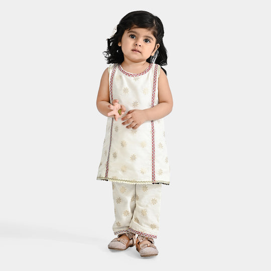 Infant Girls Jacquard 2Pcs Grace-White