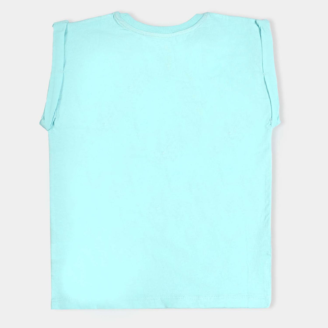 Girls Slub Jersey T-Shirt H/S -T-Turquoise