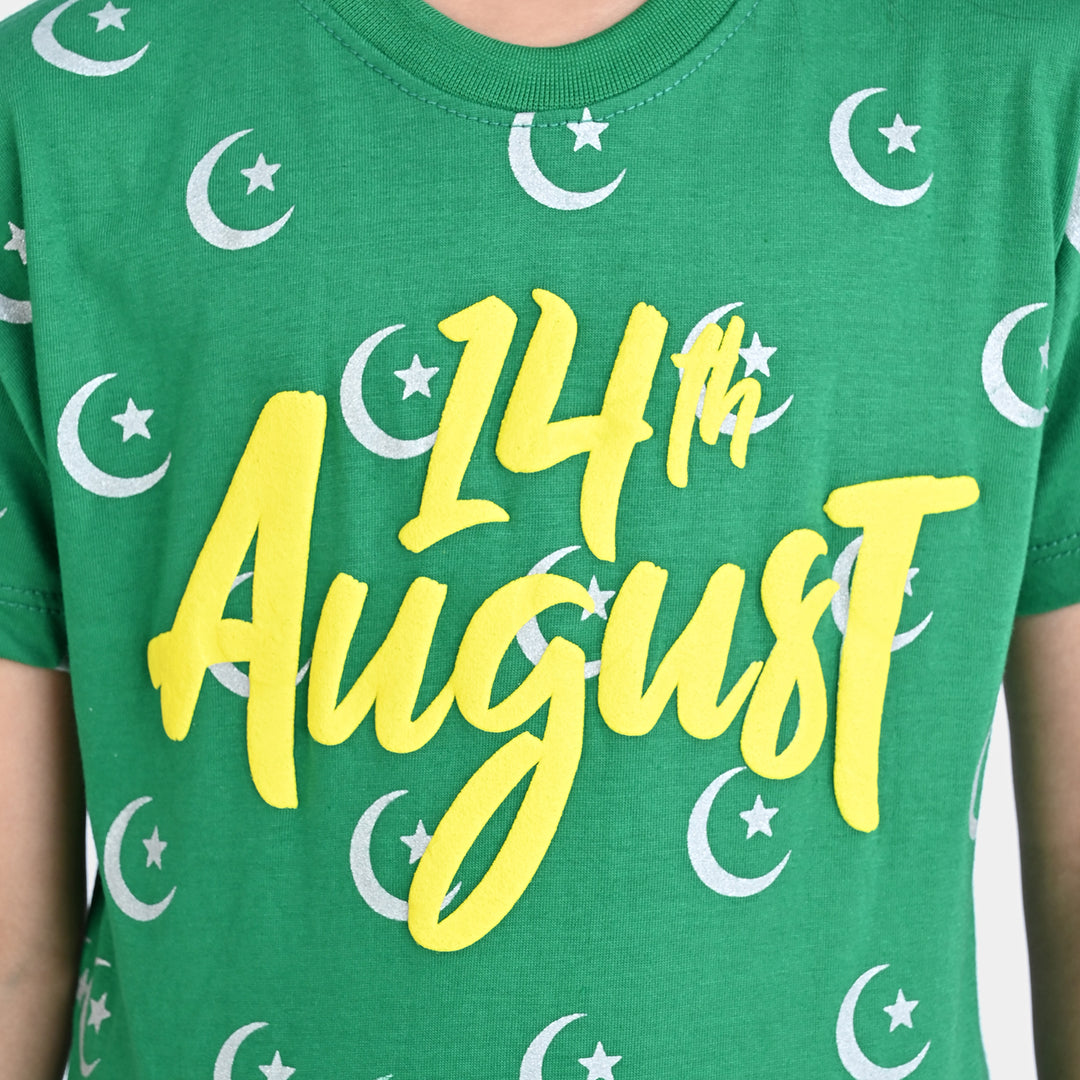 Girls Poly Cotton Jersey T-Shirt H/S 14 August-Fern Green