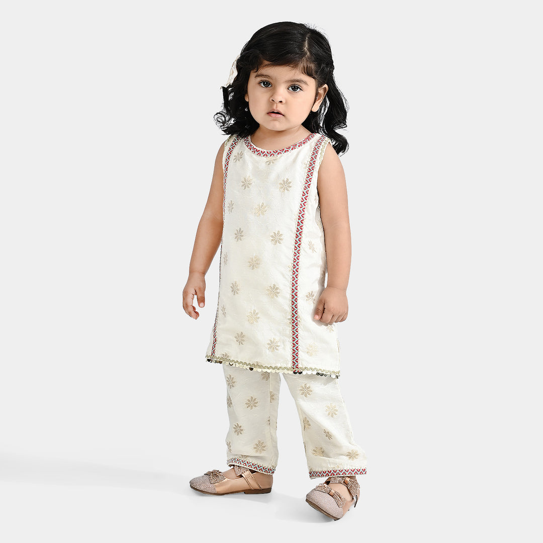 Infant Girls Jacquard 2Pcs Grace-White