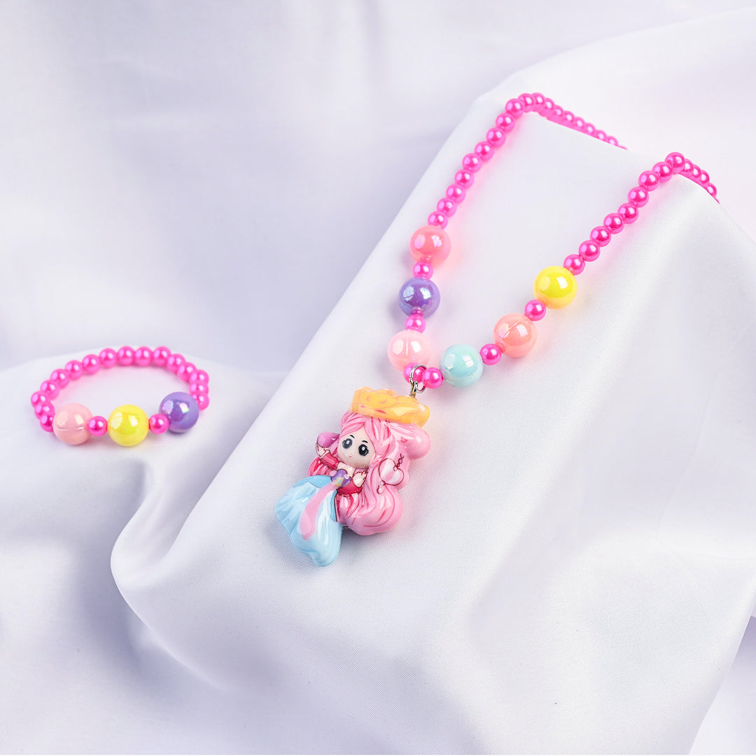 GIRLS CHARM BEADED NECKLACE & BRACELET