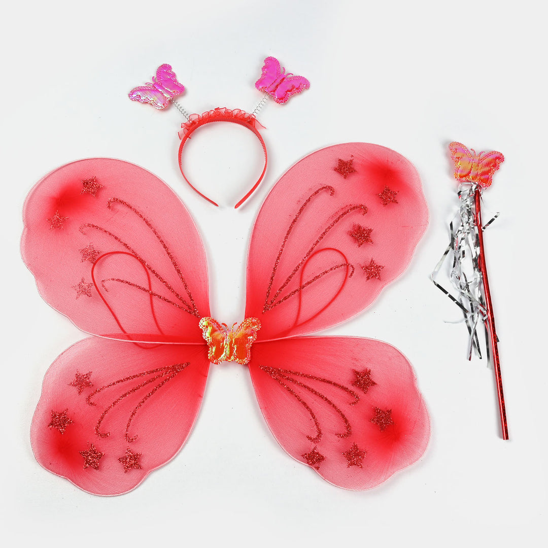 Fairy Butterfly Wings with Matching Hair Band and Magic Wand