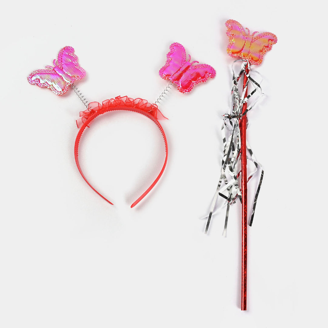 Fairy Butterfly Wings with Matching Hair Band and Magic Wand