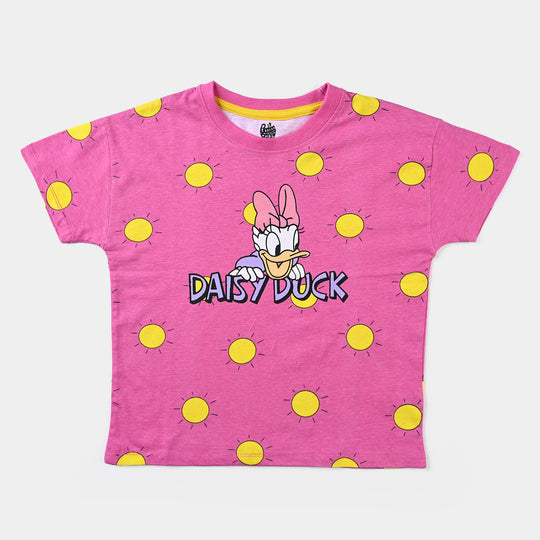 Girls Slub Jersey T-Shirt H/S Duck- Pink