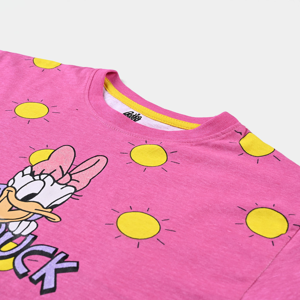 Girls Slub Jersey T-Shirt H/S Duck- Pink