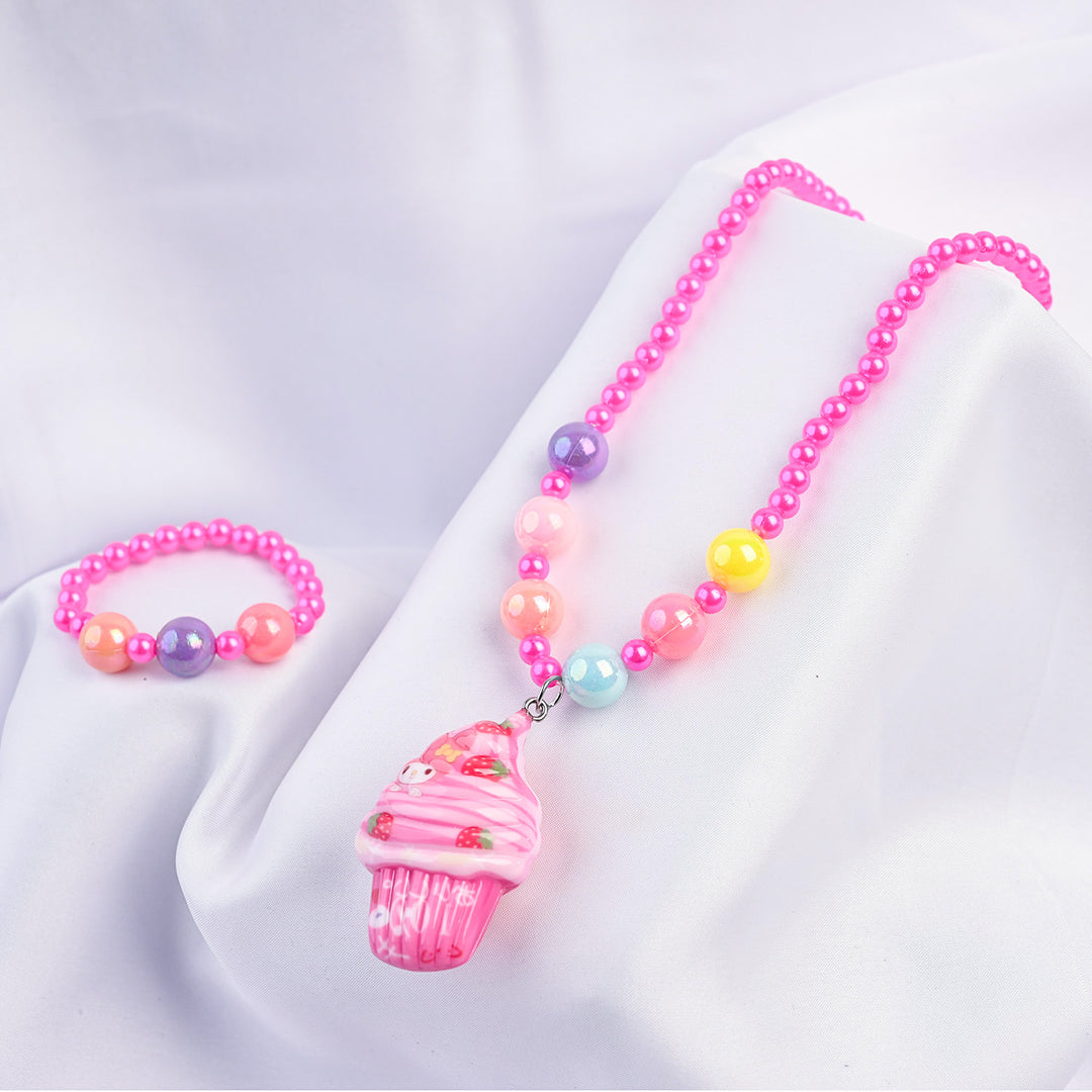 GIRLS CHARM BEADED NECKLACE & BRACELET