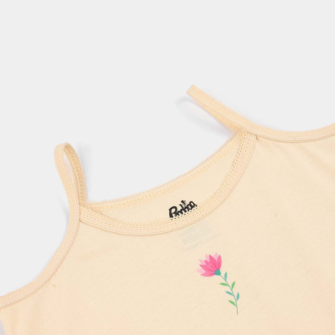 Girls Cotton Jersey Cami Pack of 2 (Garden) - Pink/Yellow