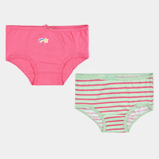 Girls Cotton Jersey Panties Star & Stripe-Pack of 2