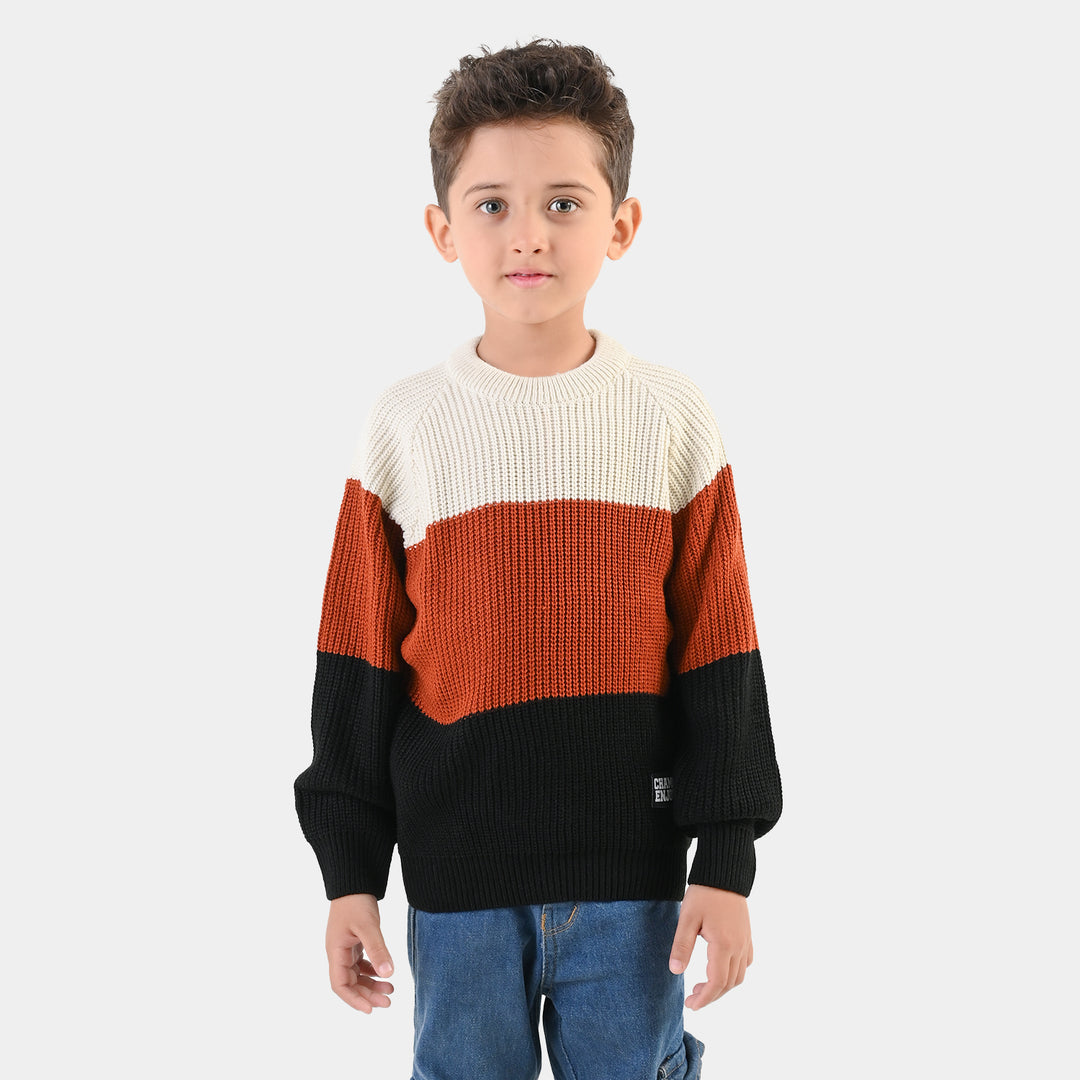 Boys Acrylic Sweater-Enjoy - Multi