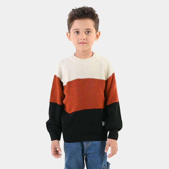 Boys Acrylic Sweater-Enjoy - Multi