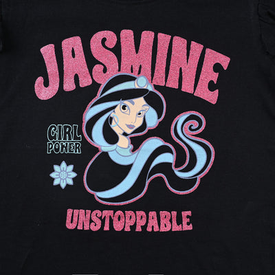 Girls Cotton Jersey T-Shirt Jasmine-Jet Black
