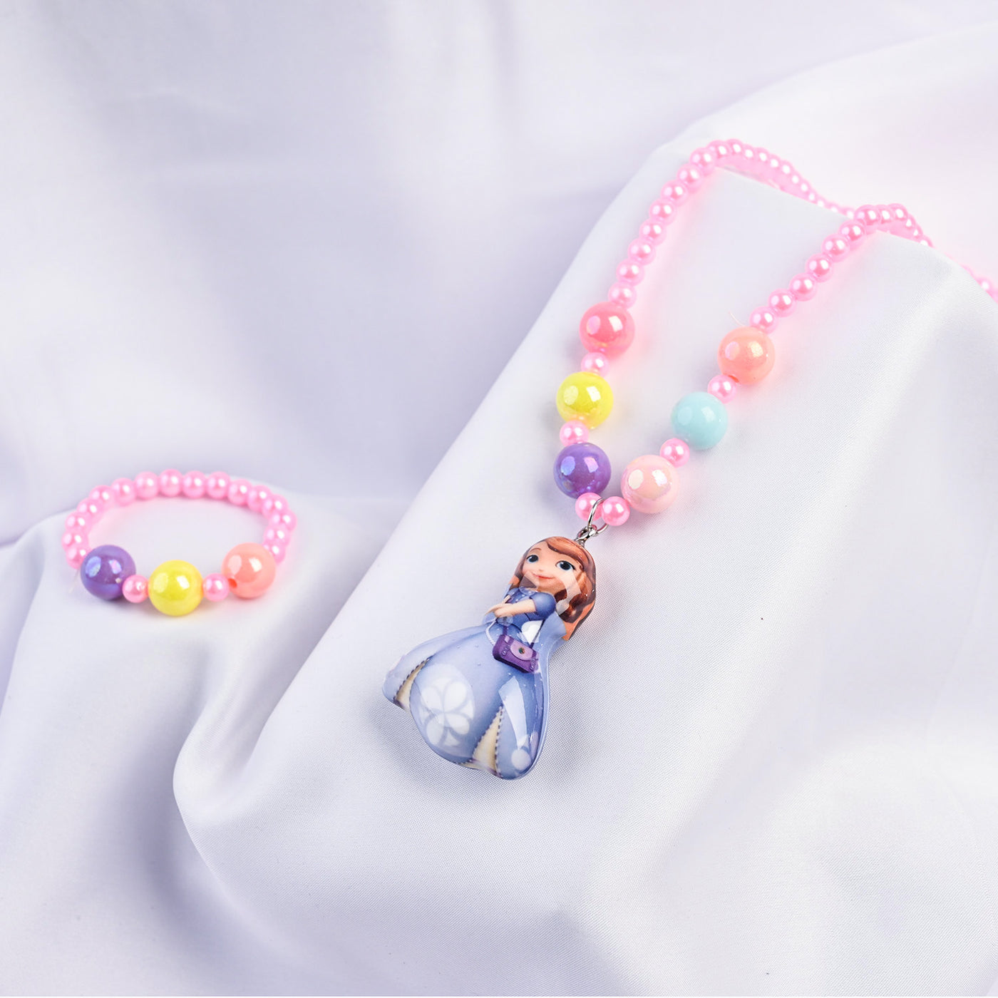 GIRLS CHARM BEADED NECKLACE & BRACELET