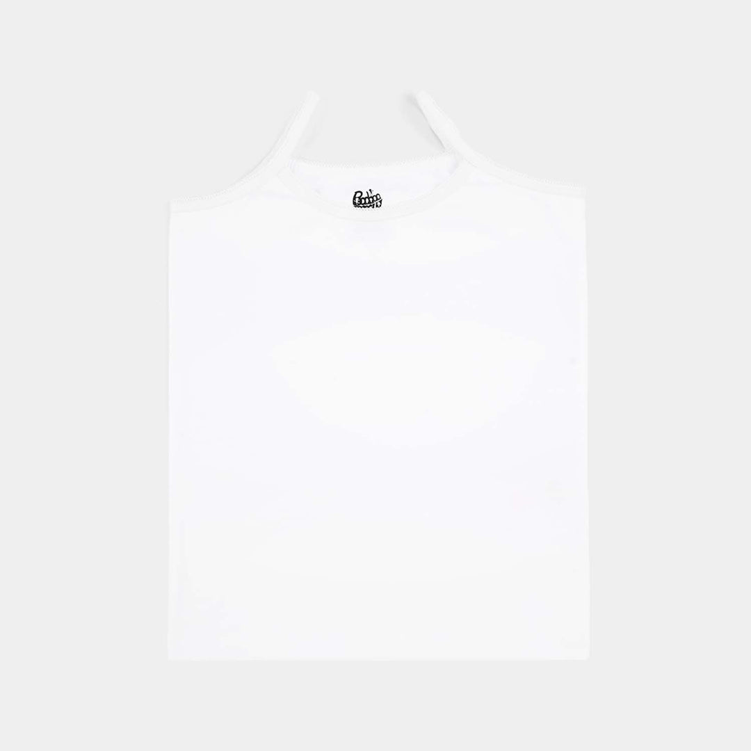 Girls Cotton Jersey Cami Pack of 2 (Basic) - White