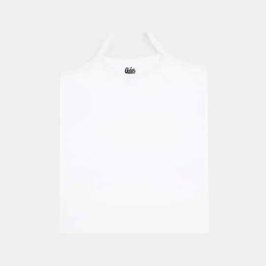 Girls Cotton Jersey Cami Pack of 2 (Basic) - White