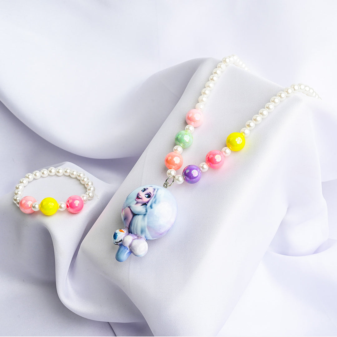 GIRLS CHARM BEADED NECKLACE & BRACELET