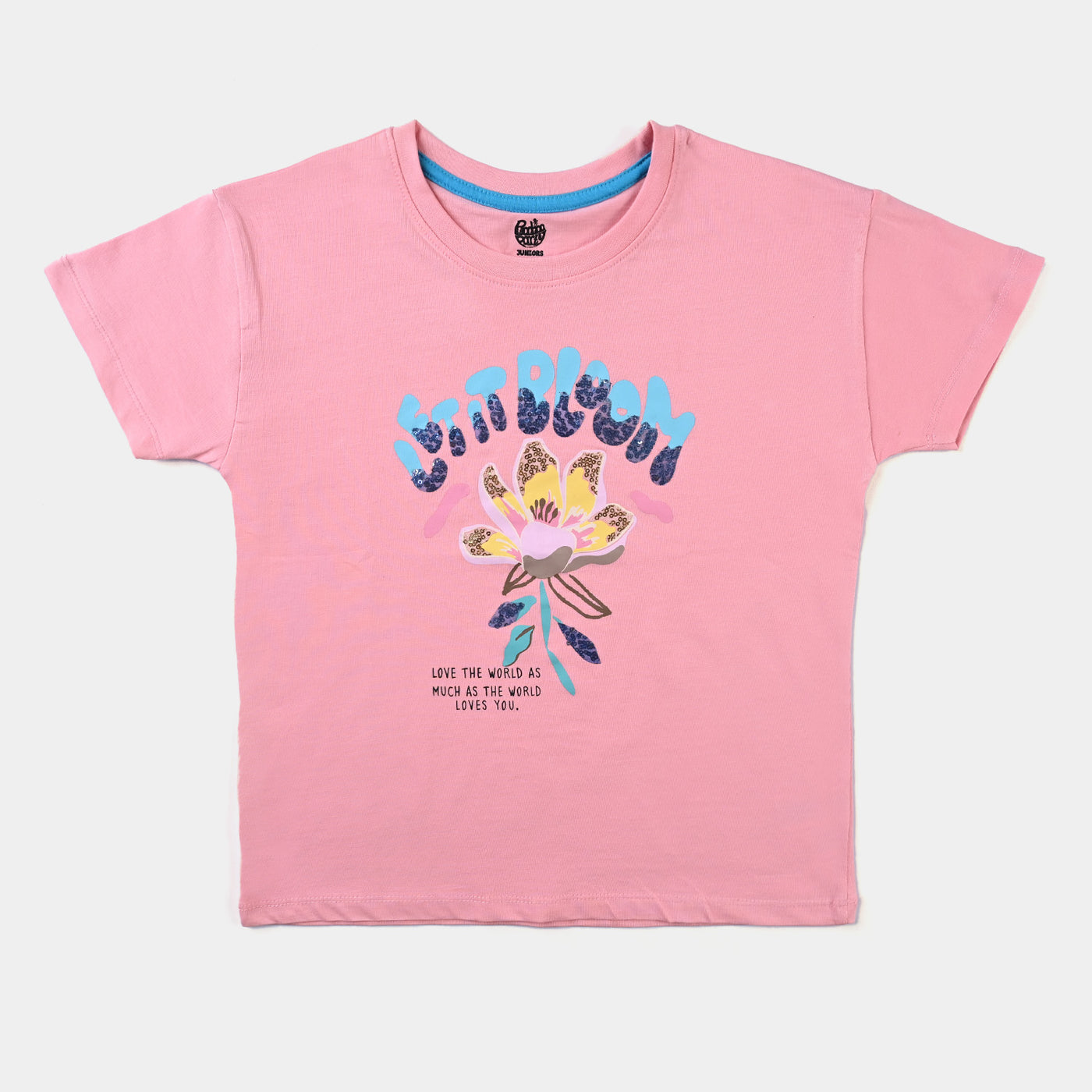 Girls Slub Jersey T-Shirt H/S Lets Bloom-C. Pink