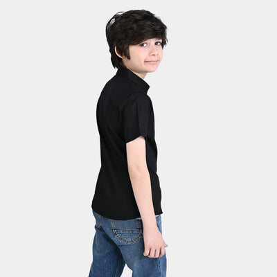 Boys Cotton Casual Shirt H/S New York Downtown-BLACK