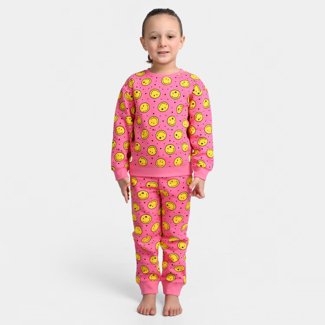 Girls Fleece 2 Piece Suit Smiley-C.Rose