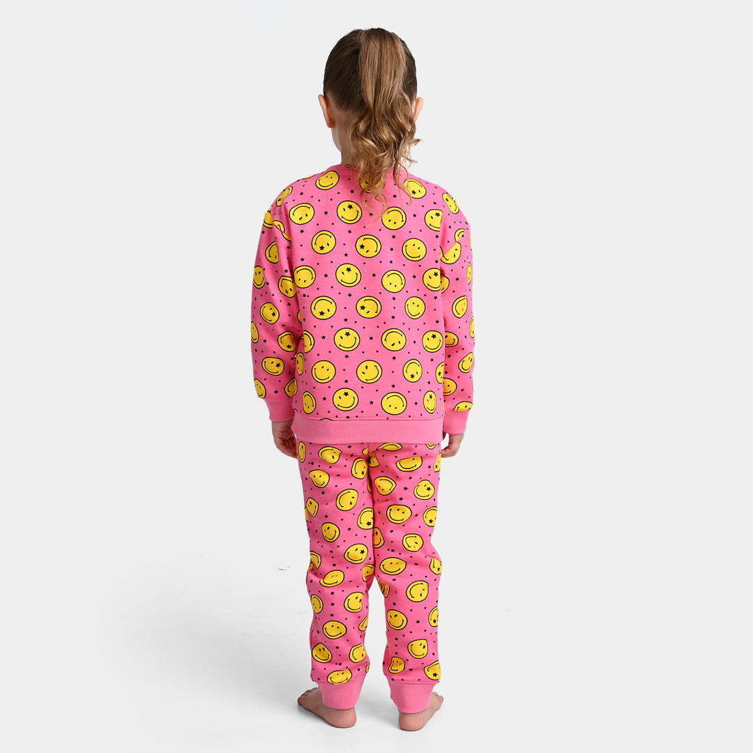 Girls Fleece 2 Piece Suit Smiley-C.Rose