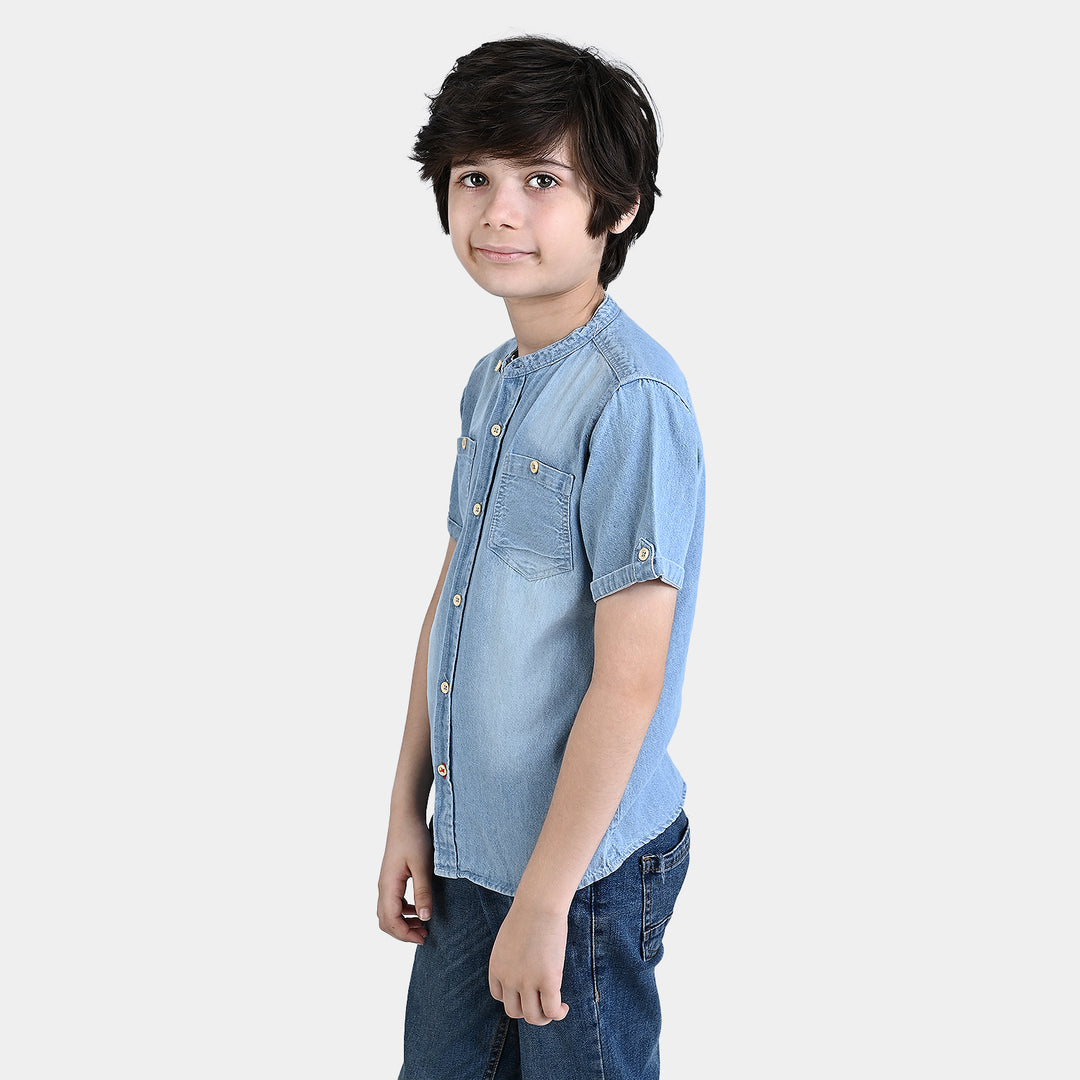 Boys Denim Shirt Pocket Styling-MD.Blue