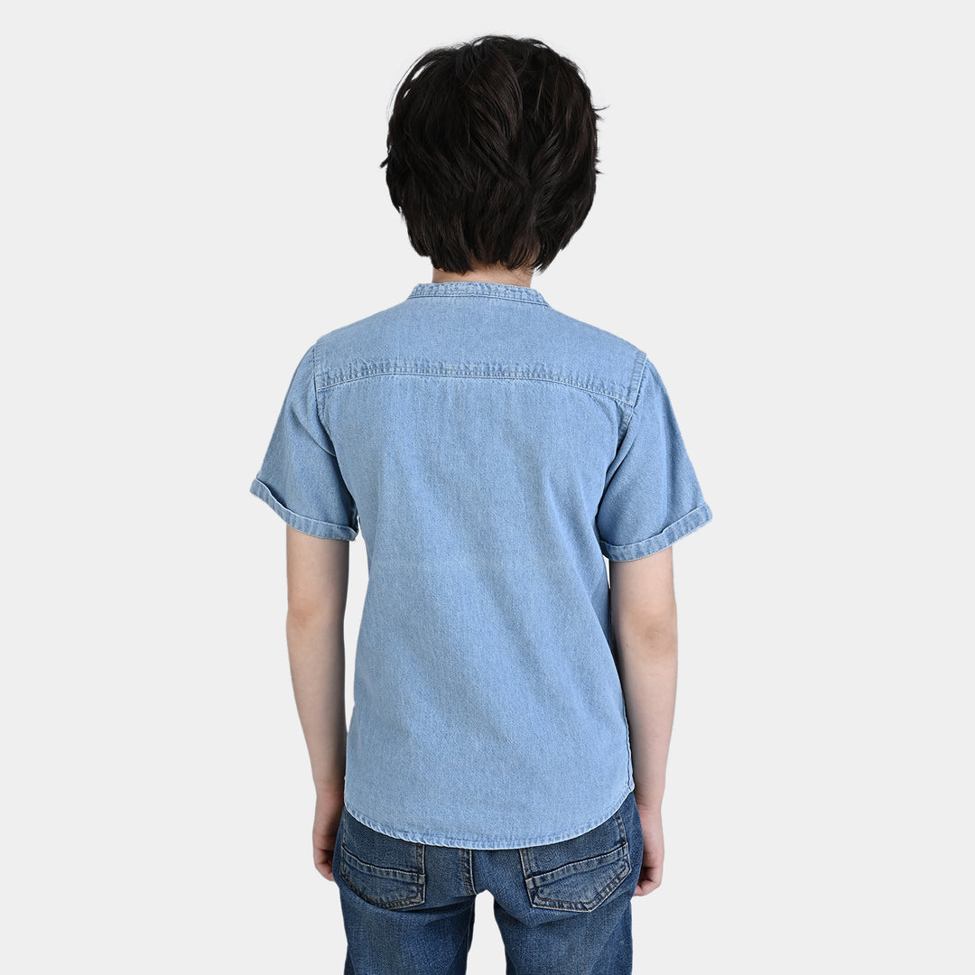 Boys Denim Shirt Pocket Styling-MD.Blue