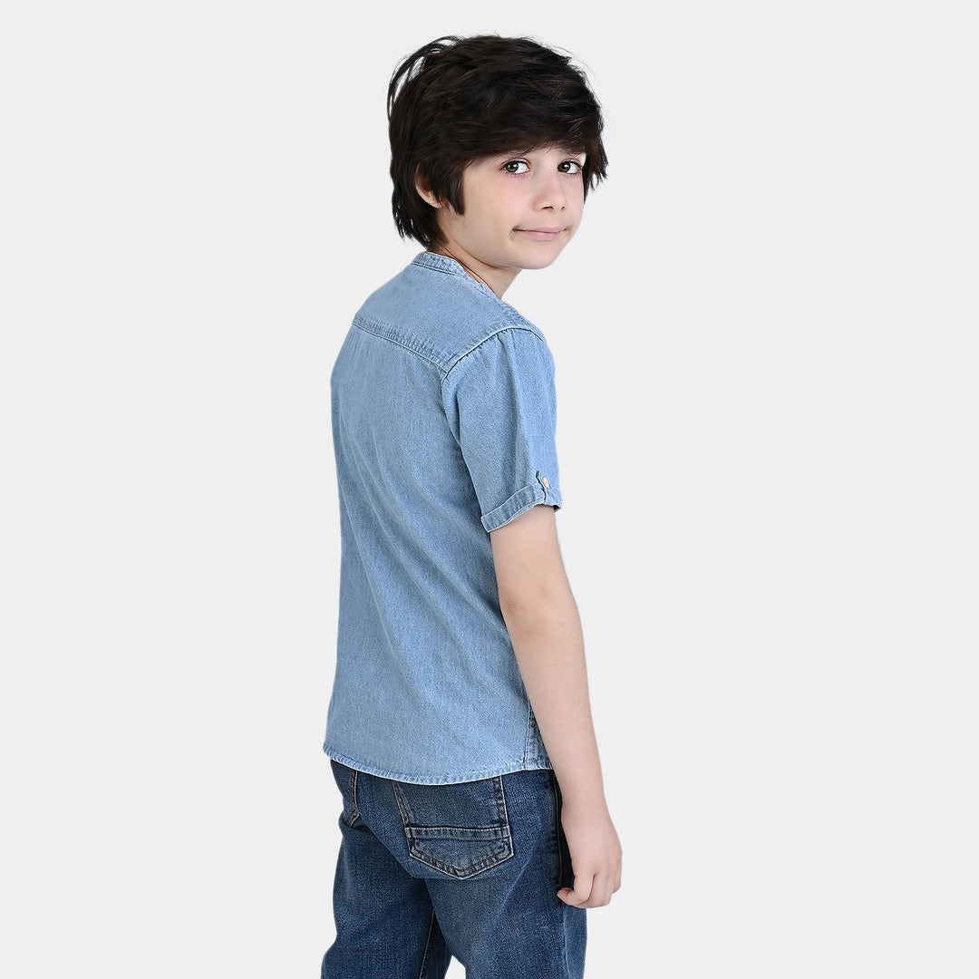 Boys Denim Shirt Pocket Styling-MD.Blue