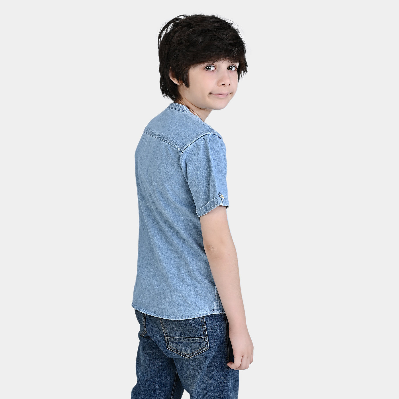 Boys Denim Shirt Pocket Styling-MD.Blue